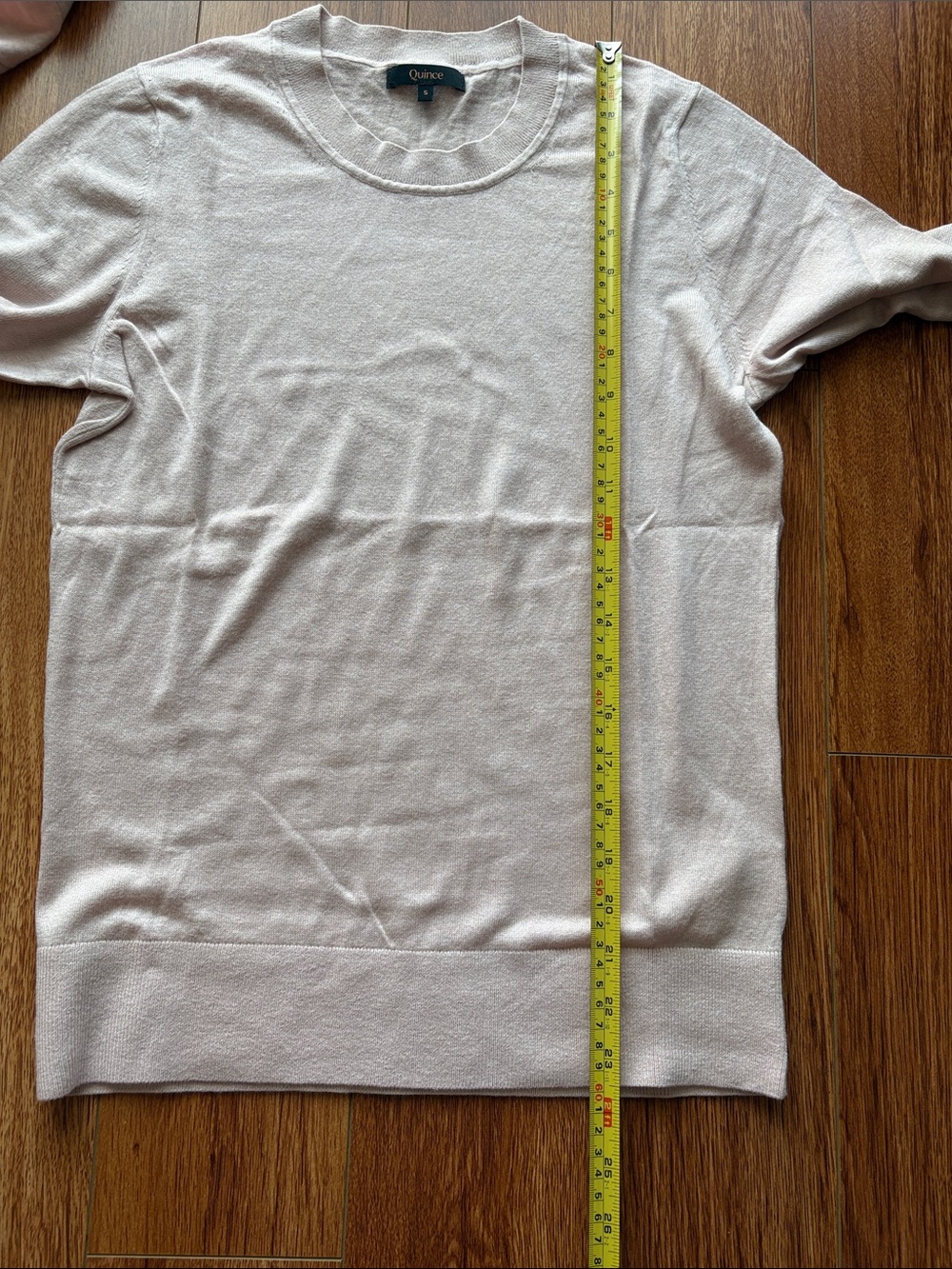 Quince Lightweight Cotton Cashmere Crew Sweater Sugar Stone (Pale Pink) Sm EUC - Picture 8 of 10